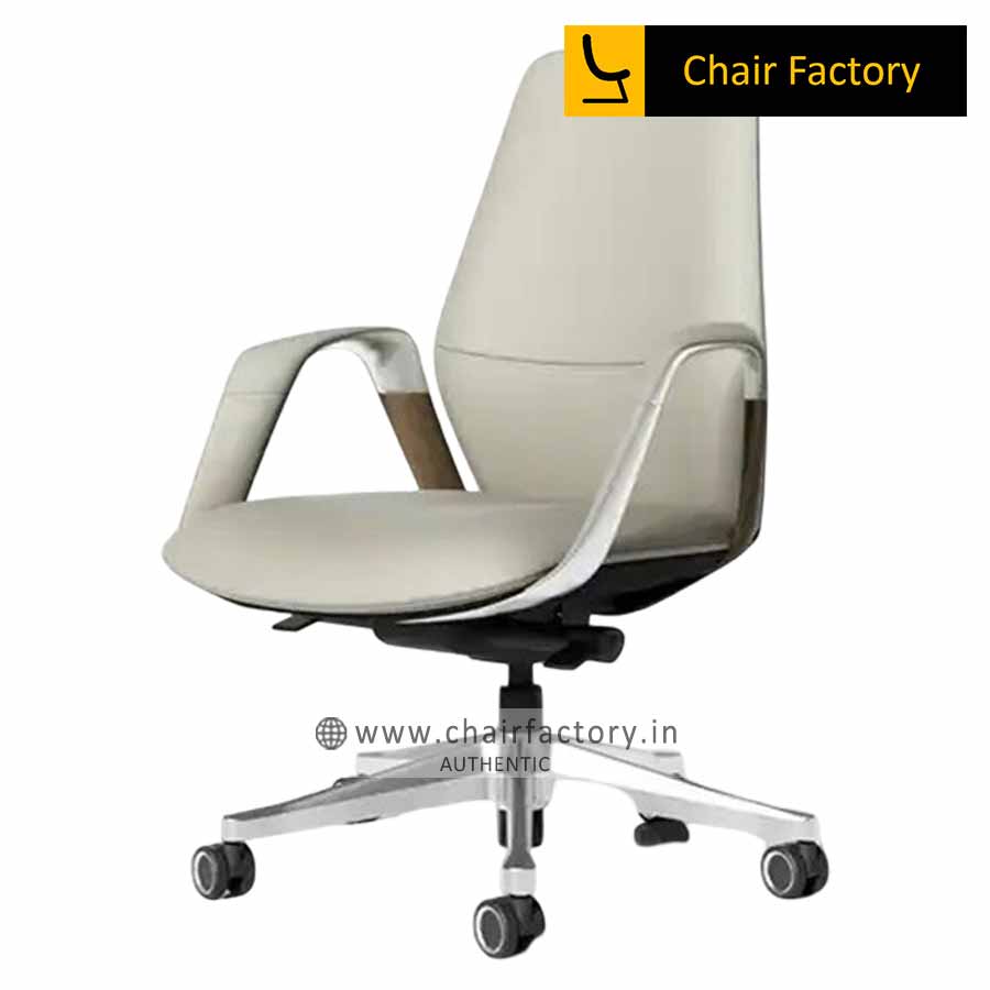 BRANDON MID BACK 100% GENUINE LEATHER OFFICE CHAIR